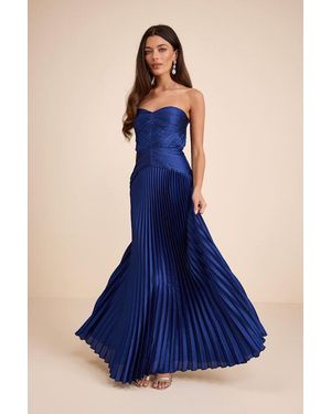 Lulus Auria Chiffon Drop Waist Maxi Dress in Blue | Lyst