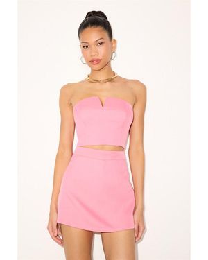 Lulus Beata Strapless Two-Piece Skort Romper - Pink