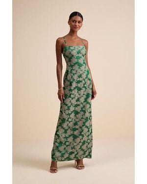 Lulus Valhalla Sequin Lace-Up Maxi Dress in Green | Lyst UK
