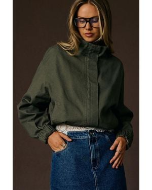 Lulus Malena Dark Zip-Up Jacket - Green