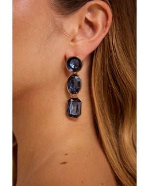 Lulus Zephyr Rhinestone Drop Earrings - Brown