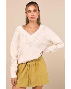 Lulus Convincing Charm Suede Mini Skirt - Natural