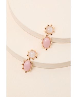 Lulus Reva Blush And Drop Earrings - Natural