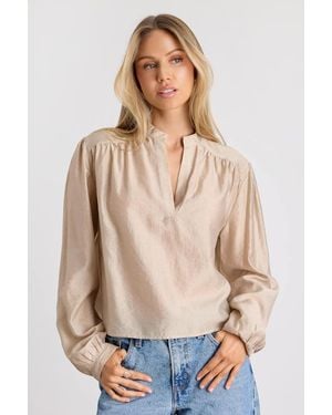 Lulus Zhena Gathered Balloon Sleeve Top - Natural