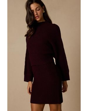 Lulus Toasty Times Dark Long Sleeve Two-Piece Sweater Dress - Black