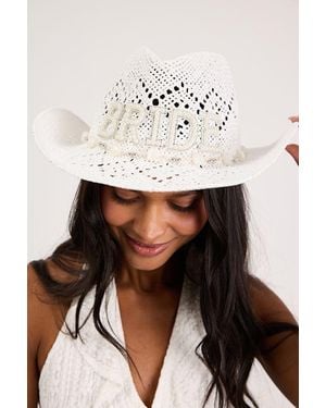 Lulus Tying The Knot Patch Veil Western Hat - Black