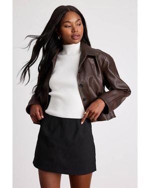 Lulus Rahlina Suede Mid-Rise Mini Skirt - Black