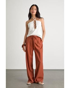 Lulus Bowen High-Rise Wide-Leg Trouser Trousers - Red