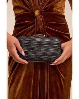 Lulus Keegan Woven Chain Crossbody Clutch - Brown