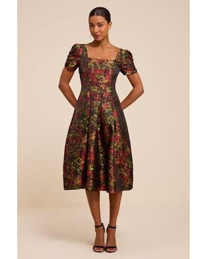 Lulus Jolie Floral Midi Dress - Natural