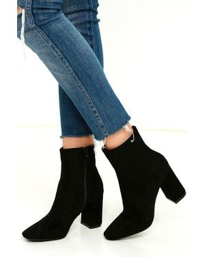 Lulus My Generation Suede High Heel Ankle Boots - Blue