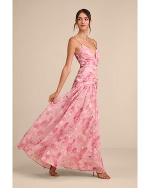 Lulus Payton Floral Burnout Drop Waist Maxi Dress - Pink
