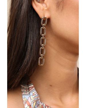 Lulus Kiera Chain Link Drop Earrings - Brown