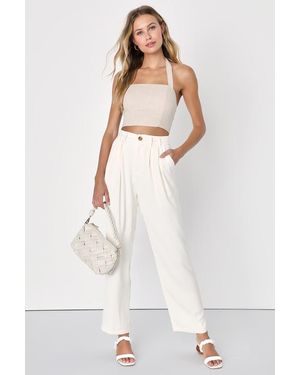 Lulus Sophisticated Take High-Waisted Trouser Trousers - White