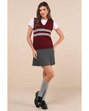 Motel Guria And Striped Jumper Vest - Red