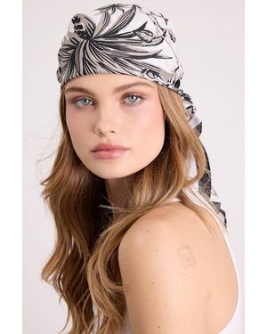 Lulus Hanna And Floral Satin Scarf - Black