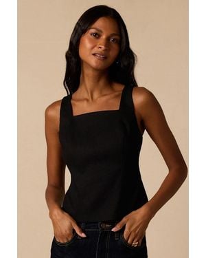 Lulus Watson Denim Bow Tank Top - Black