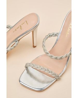 Lulus Micki Rhinestone High Heel Sandals - Natural