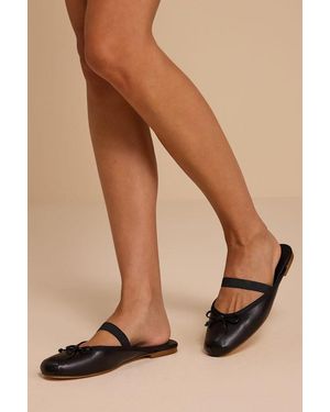 Steve Madden Cutesy Leather Ballet Flat Mules - Black
