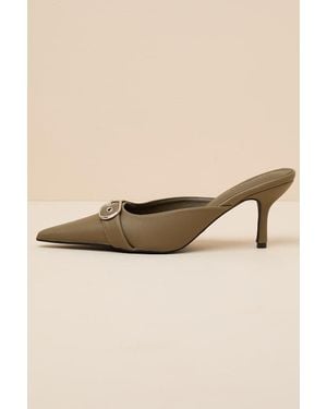 Billini Santana Pointed-Toe Mules - Natural