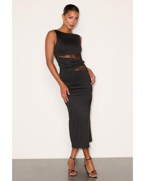 Lulus Klea Lace Cutout Column Midi Dress - Black