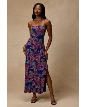 Lulus Sofia Multi Boho Print Strapless Maxi Dress - Purple