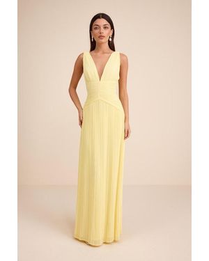 Lulus Auria Chiffon Drop Waist Maxi Dress in Blue | Lyst