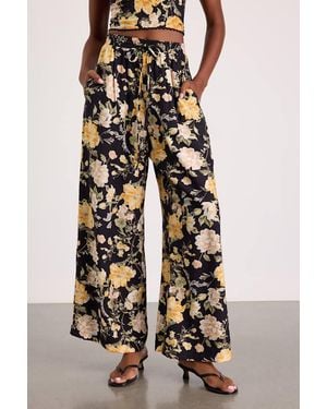 Lulus Taelyn Multi Floral Wide-Leg Trousers - Black