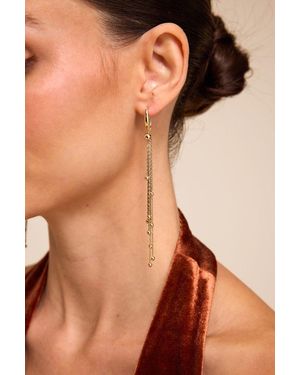 Lulus Svetlana Chain Earrings - Brown