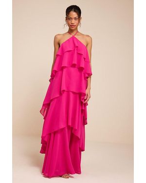 Lulus Aveley Tiered Shift Maxi Dress - Pink