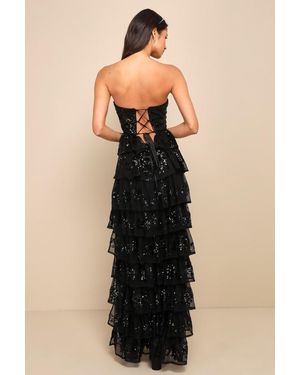 deep v neck black maxi dress Elegant Halter Black Pleated Deep V-Neck Open Back Tie-Up Satin Maxi Dress M / Black