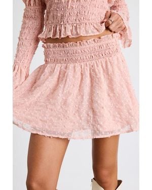 Lulus Katima Swiss Dot Smocked Mini Skirt - Pink