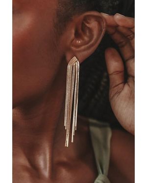 Lulus See Me Glowing Fringe Drop Earrings - Brown