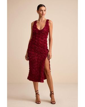 Lulus Aniston Rosette Sleeveless Midi Dress - Red