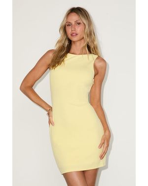 Lulus Devoted Lover Backless Knotted Bodycon Mini Dress - Yellow