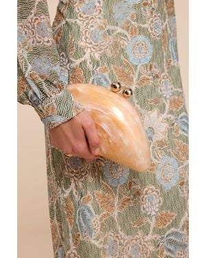 Lulus Godiva Marbled Asymmetrical Crossbody Clutch - Natural