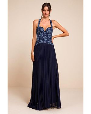 Lulus Dame Lace Bustier Maxi Dress - Blue