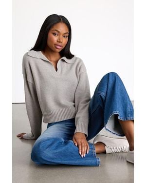 Lulus Cozy Forecast Collared Pullover Sweater - Gray