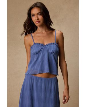 Lulus Paola Textured Ruffled Cami - Blue