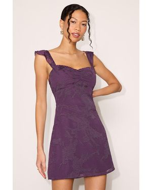 Lulus Arlene Floral Jacquard Mini Dress - Purple