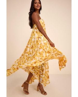 Lulus Dezzi Multi Floral Halter Shift Maxi Dress - Orange
