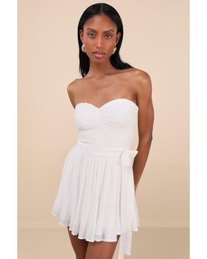 Lulus Seriously Sensational Strapless Romper - Natural
