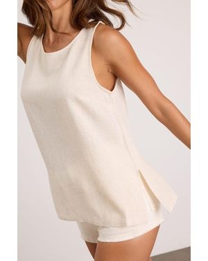 Lulus Amalfi Attitude Linen Tank Top - White
