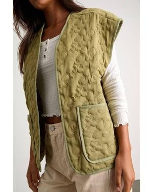 Lulus Wrenleigh Floral Quilted Vest - Green