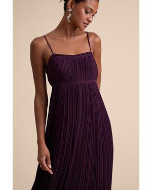 Lulus Delina Plum Plisse Chiffon Tie-Back Maxi Dress - Purple