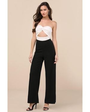 Lulus Vickie Cutout Strapless Wide-Leg Jumpsuit - Multicolour
