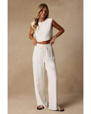 Lulus Irida Drawstring Trousers - Natural