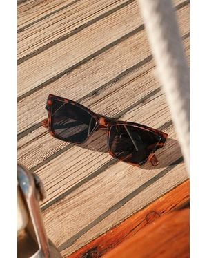 Lulus Modern Trends Tortoise Cat-Eye Sunglasses - Black
