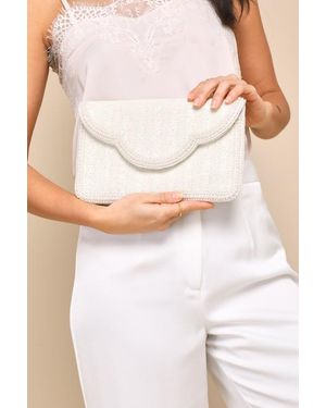 Lulus Immaculate Radiance Pearl Beaded Clutch - White