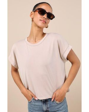 Lulus Cool Instincts Short Sleeve Top - Natural